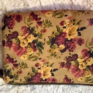 Patricia Nash Floral Wristlet in Yellow and Burgundy